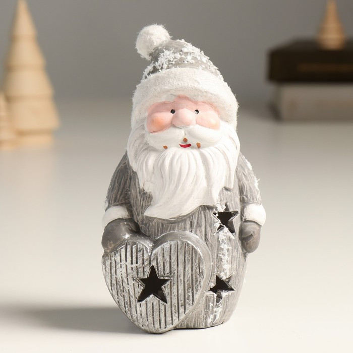 Сувенир керамика свет "Дед Мороз с сердечком" 8,3х7,5х16,5 см - фото 2 - id-p218178513
