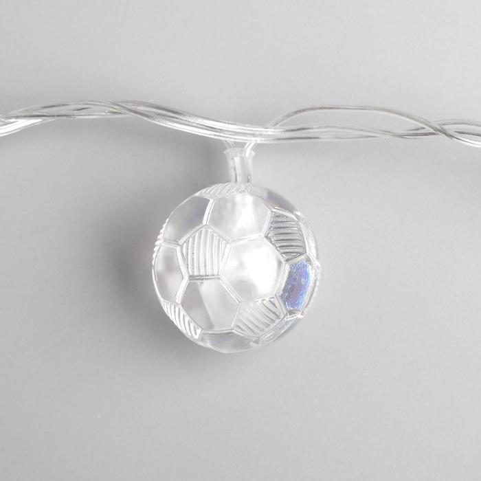 Гирлянда «Нить» 5 м с насадками «Футбольный мяч», IP20, прозрачная нить, 20 LED, свечение мульти (RG/RB), - фото 4 - id-p218176665