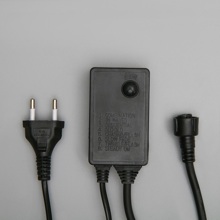 Контроллер для гирлянд УМС 3W, до 8000 светодиодов, тёмная нить, 8 режимов, 220 В - фото 1 - id-p218176688