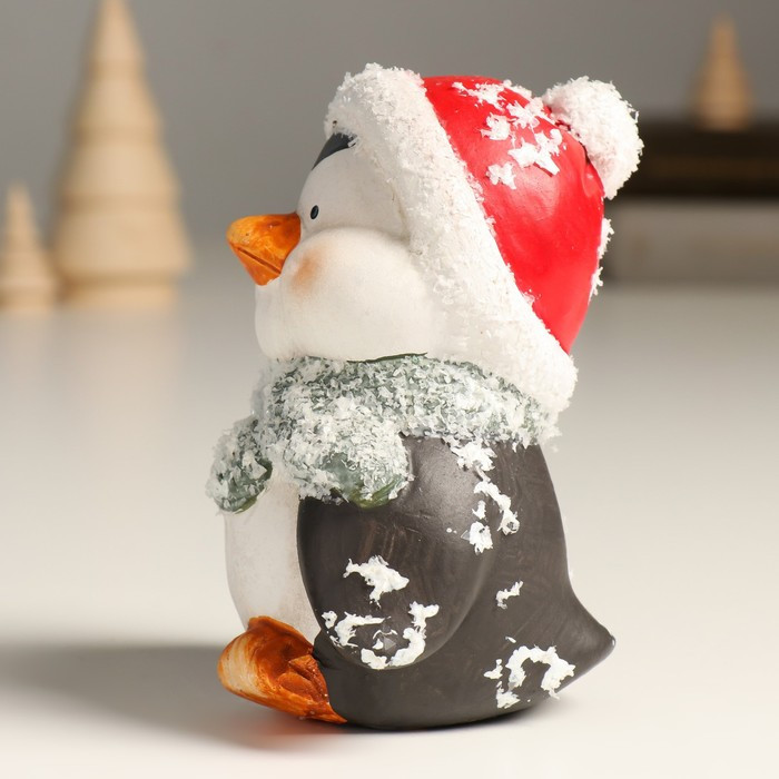 Сувенир керамика "Пингвинёнок в шапке и шарфике" 9х7,5х11,5 см - фото 4 - id-p218178635