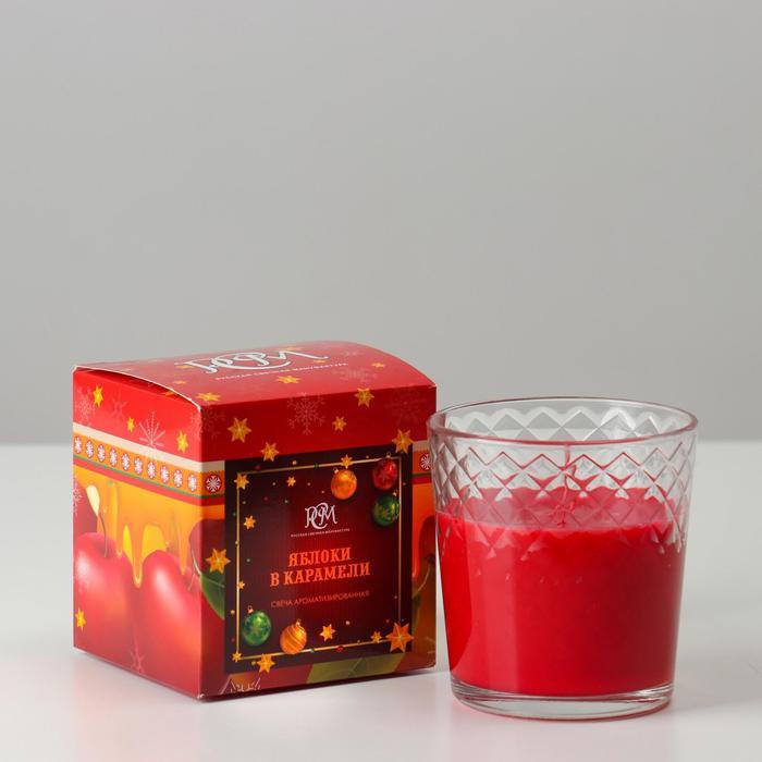Свеча ароматическая в стакане "Яблоки в карамели", время горения 30 ч - фото 4 - id-p218178655