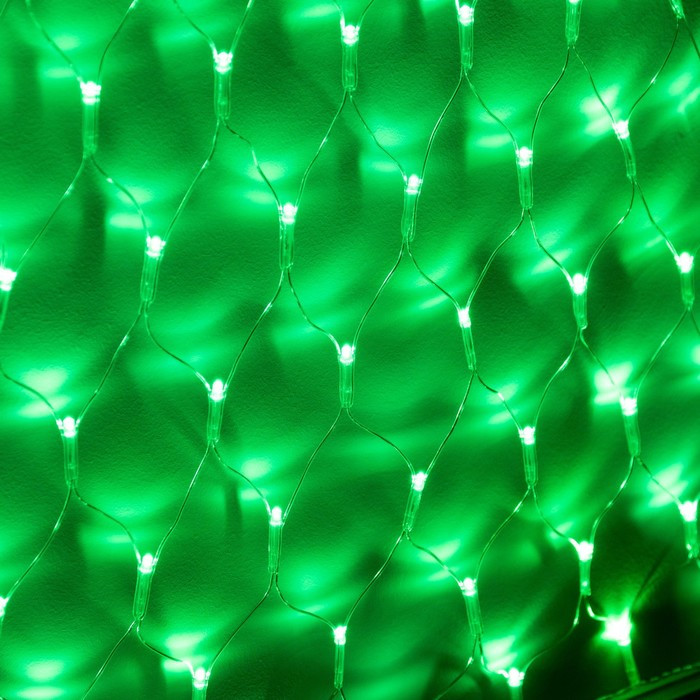 Гирлянда «Сеть-ёлка» 1 × 1 м, IP20, тёмная нить, 90 LED, свечение зелёное, 8 режимов, 220 В - фото 3 - id-p218176844