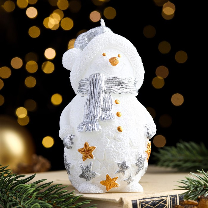 Свеча декоративная "Снеговичок", 6×5,5×11 см, белый - фото 1 - id-p218178709