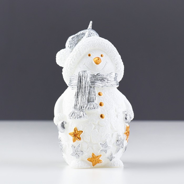Свеча декоративная "Снеговичок", 6×5,5×11 см, белый - фото 2 - id-p218178709