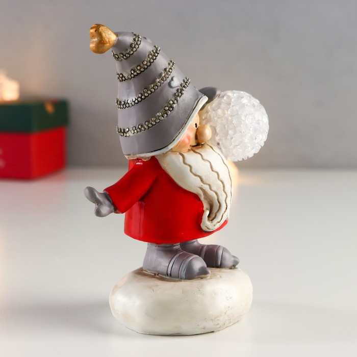 Сувенир полистоун свет "Дед Мороз с шариком" 12,5х6х8,5 см - фото 2 - id-p218178894