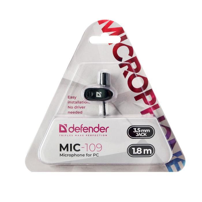 Микрофон Defender MIC-109, компьютерный, на прищепке, кабель 1.8 м, черный - фото 7 - id-p218180134