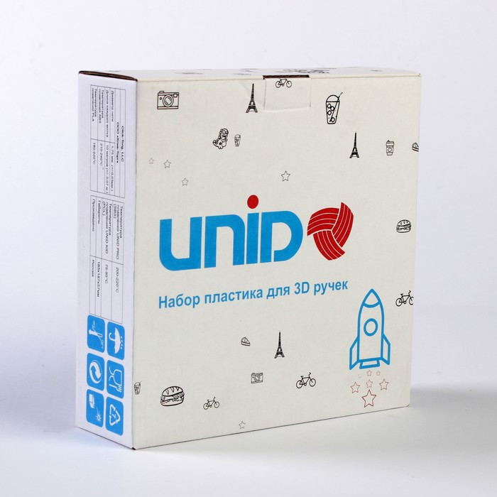Пластик UNID PRO-6, для 3Д ручки, 6 цветов в наборе, по 10 метров - фото 8 - id-p218180178