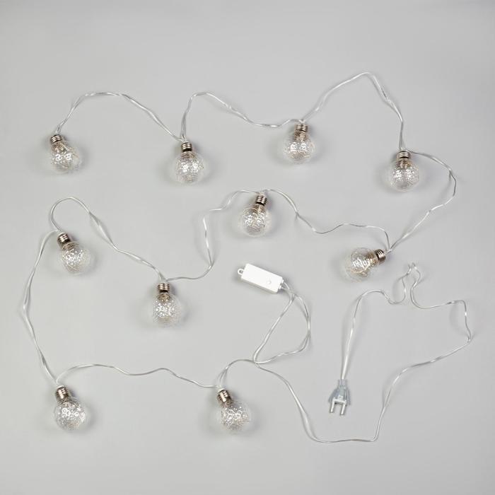 Гирлянда «Нить» 3 м с насадками «Лампочки шары», IP20, прозрачная нить, 80 LED, свечение мульти, 8 режимов, - фото 3 - id-p218177045