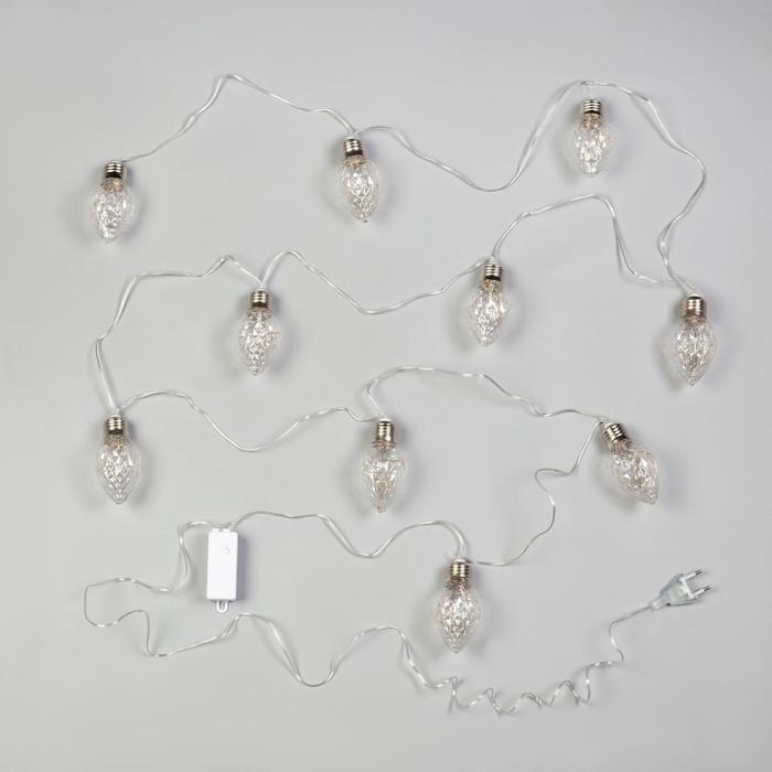 Гирлянда «Нить» 3 м с насадками «Лампочки шишки», IP20, прозрачная нить, 80 LED, свечение тёплое белое, 8 - фото 3 - id-p218177047