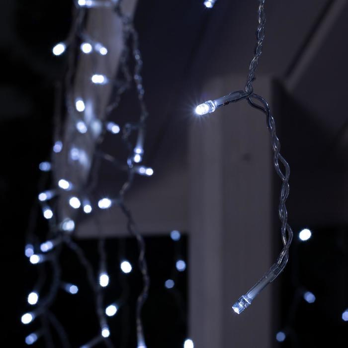 Гирлянда «Бахрома» 3 × 0.6 м, IP44, УМС, прозрачная нить, 160 LED, свечение белое, 220 В - фото 3 - id-p218177049