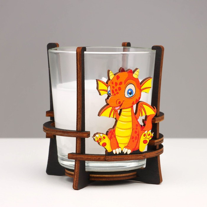 Свеча ароматическая в стакане на подставке "Дракон", 9,5х9,5х10 см - фото 3 - id-p218178964