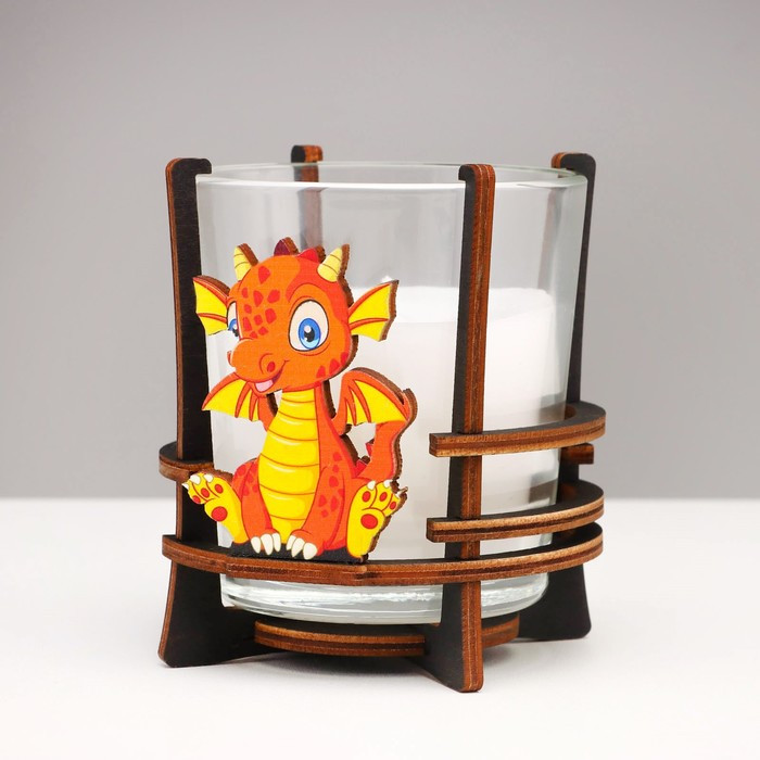 Свеча ароматическая в стакане на подставке "Дракон", 9,5х9,5х10 см - фото 4 - id-p218178964