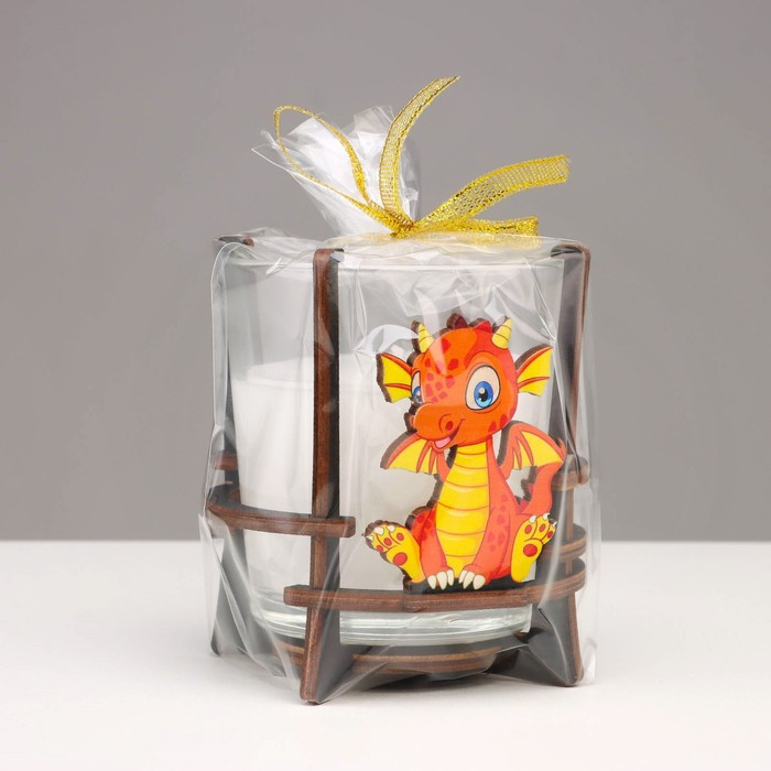 Свеча ароматическая в стакане на подставке "Дракон", 9,5х9,5х10 см - фото 6 - id-p218178964