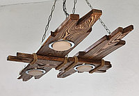 Люстра рустикальная деревянная "Сельская Премиум №11" на 3 лампы