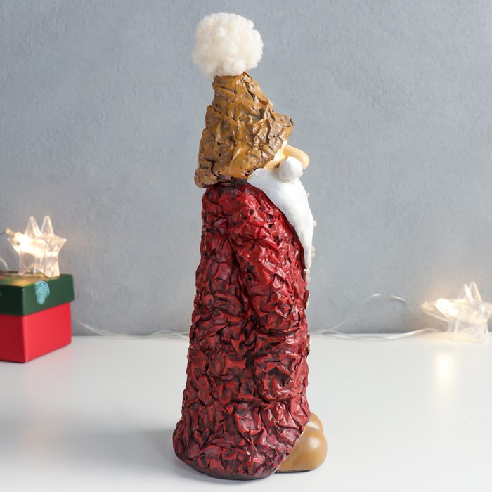Сувенир полистоун "Дед Мороз в красном пальто с золотой ёлочкой" 9,5х9,5х22,5 см - фото 2 - id-p218179005