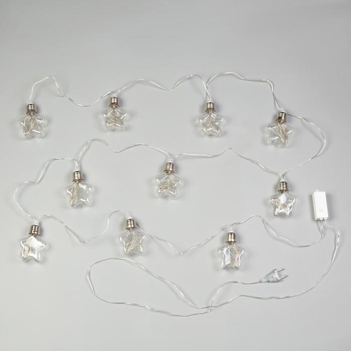 Гирлянда «Нить» 3 м с насадками «Лампочки звёздочки», IP20, прозрачная нить, 80 LED, свечение мульти, 8 - фото 3 - id-p218177092