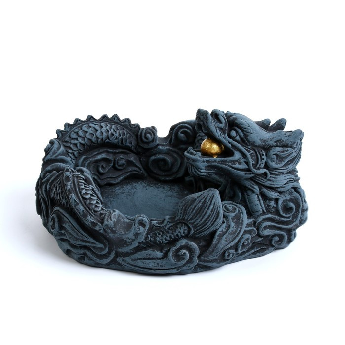 Пепельница "Китайский дракон", 12.4 х 13.7 х 7.6 см, синяя - фото 1 - id-p218179030