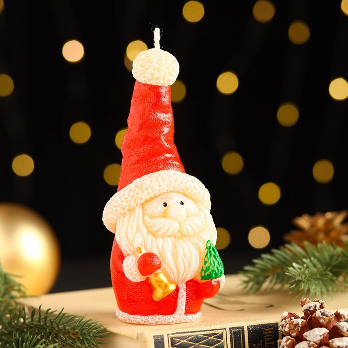 Свеча декоративная "Сказочный Санта", 5,7х5,8х13,2 см, красный - фото 1 - id-p218179033