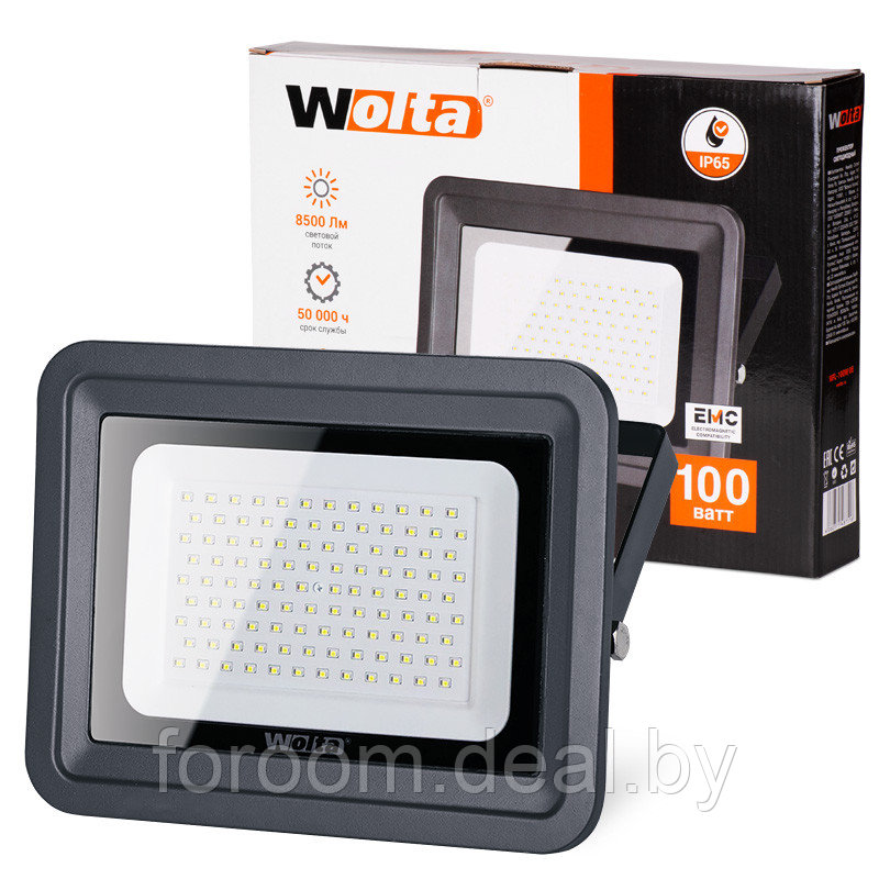 Прожектор cветодиодный WOLTA WFL-100W/06, 5500K, 100 W SMD, IP 65