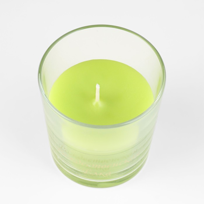 Свеча в стакане ароматическая "Рождественская ёлка", 6,5х8 см, зеленый - фото 4 - id-p218179040