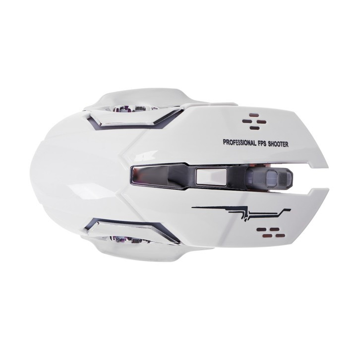 Мышь Luazon MB-2.7, игровая, беспроводная, оптическая, 800-2400 dpi, 500 мАч, подсветка, USB, белая - фото 4 - id-p218180325