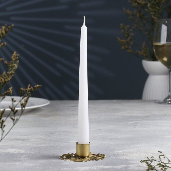 Подсвечник "Снежинка" металл на одну свечу, 8,5х8,5х2,7 см, золотой - фото 1 - id-p218179042