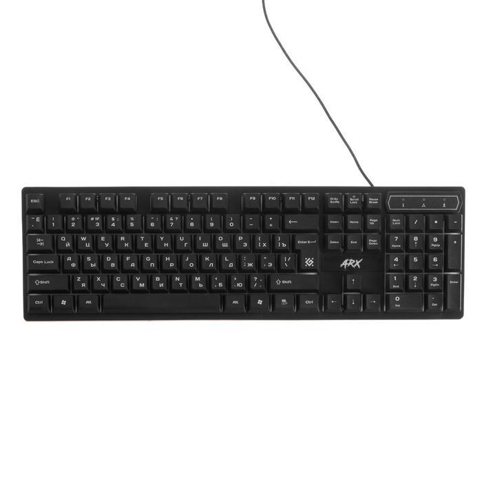 Клавиатура Defender Arx GK-196L, игровая, проводная, подсветка, 104 клавиши, USB, чёрная - фото 6 - id-p218180342