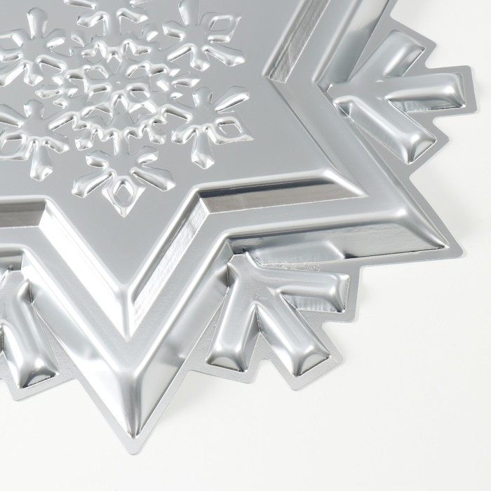 Фигурка «Снежинка» малая серебро, половинка, 38х36 см - фото 3 - id-p218179089