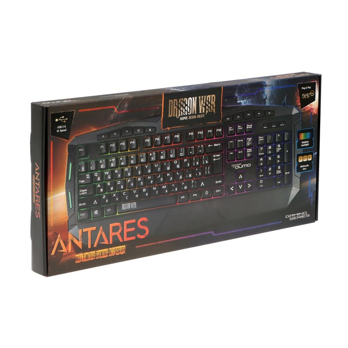 Клавиатура Qumo Antares K60, игровая, проводная, мембранная, 114 клавиш, USB, подсв, чёрная - фото 6 - id-p218180391