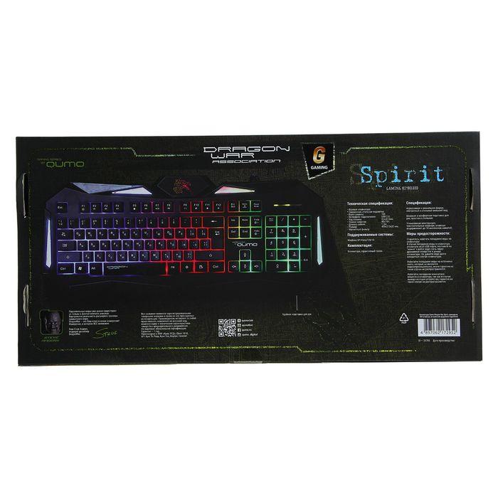 Клавиатура Qumo Dragon War Spirit, игровая, проводная, подсветка, 104 клавиши, USB, чёрная - фото 7 - id-p218180395