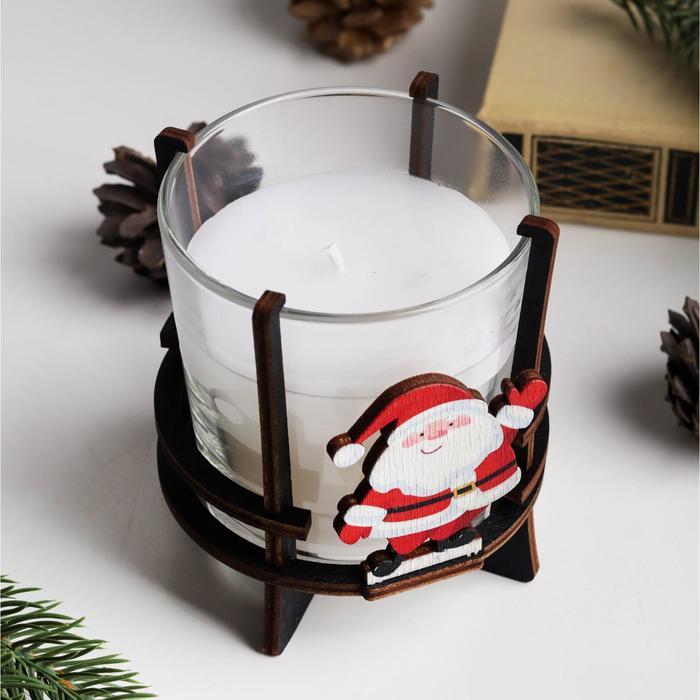 Свеча ароматическая в стакане на подставке "Дед Мороз", 10х9,5х9 см, мята - фото 2 - id-p218179110