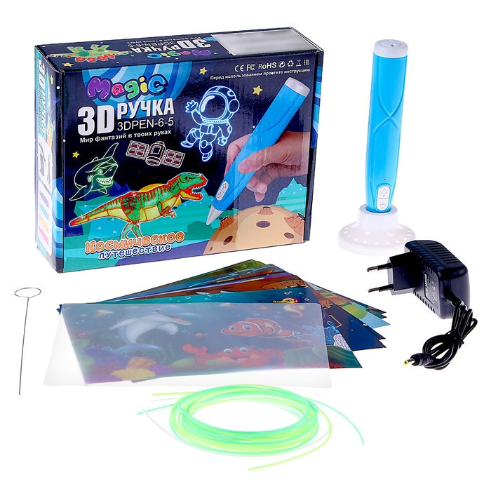 3D ручка, набор PCL пластика светящегося в темноте, мод. PN015, цвет голубой - фото 1 - id-p218180418