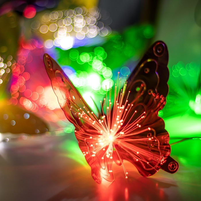 Декоративная подсветка "Бабочки" 10хLED 4000К 5м цветные 500х15х10см - фото 1 - id-p218177173