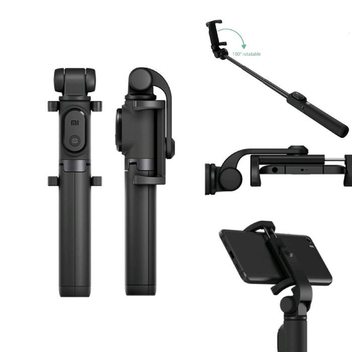 Монопод-трипод для селфи Xiaomi Mi Selfie Stick Tripod, BT, 20 - 70 см, пульт ДУ, черный - фото 2 - id-p218180426