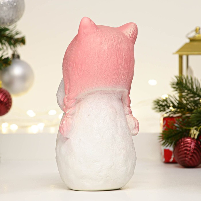 Фигура "Снеговик в розовой шапке" 18см - фото 3 - id-p218179170