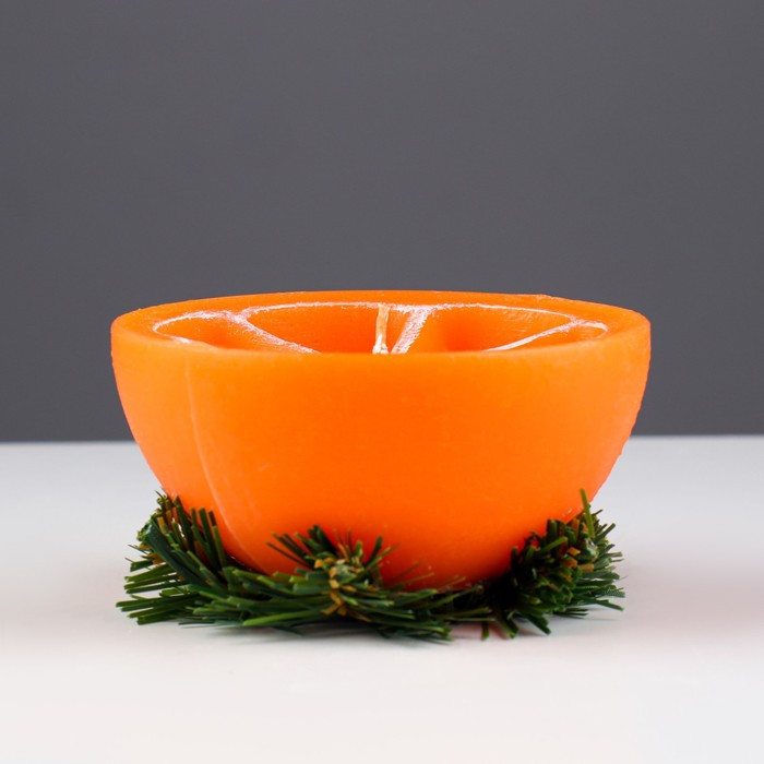 Свеча декоративная "Новогодний апельсин половинка",10х10х6,2 см - фото 2 - id-p218179173