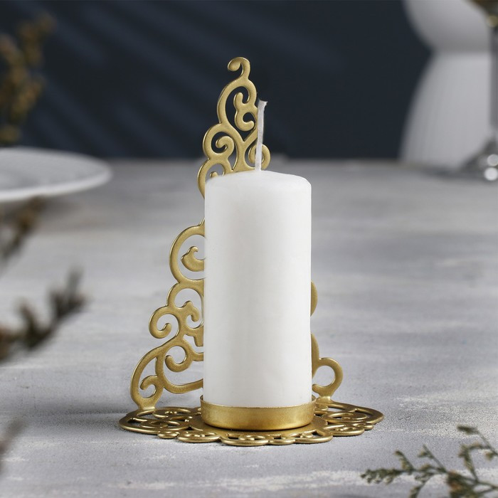 Подсвечник "Елка гламурная" металл на одну свечу, 9,9х13,4 см, золотой - фото 1 - id-p218179202