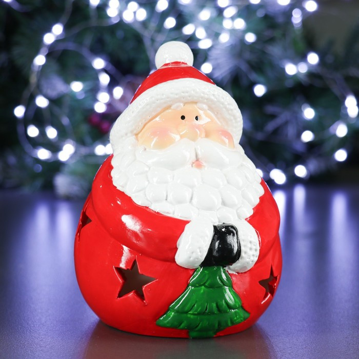 Фигура с подсветкой "Дед Мороз с елкой" 15х14х16см - фото 1 - id-p218179206