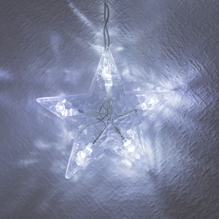 Гирлянда «Бахрома-арка» 2.5 × 1.2 м с насадками «Звёзды», IP20, прозрачная нить, 136 LED, свечение белое, 8 - фото 7 - id-p218177302