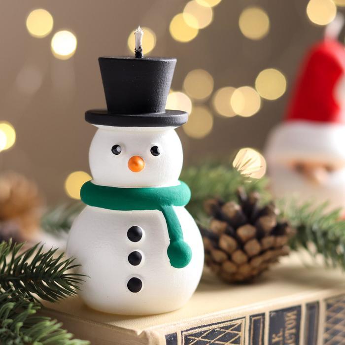 Набор декоративных свечей в коробке "Санта и Снеговик", 2 штуки, 13,5х12х6,3 см - фото 3 - id-p218179274