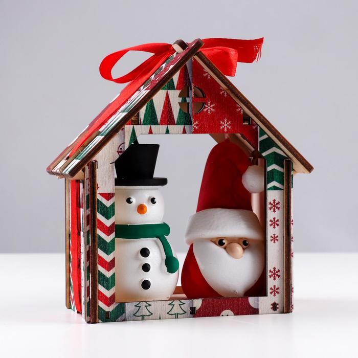 Набор декоративных свечей в коробке "Санта и Снеговик", 2 штуки, 13,5х12х6,3 см - фото 9 - id-p218179274