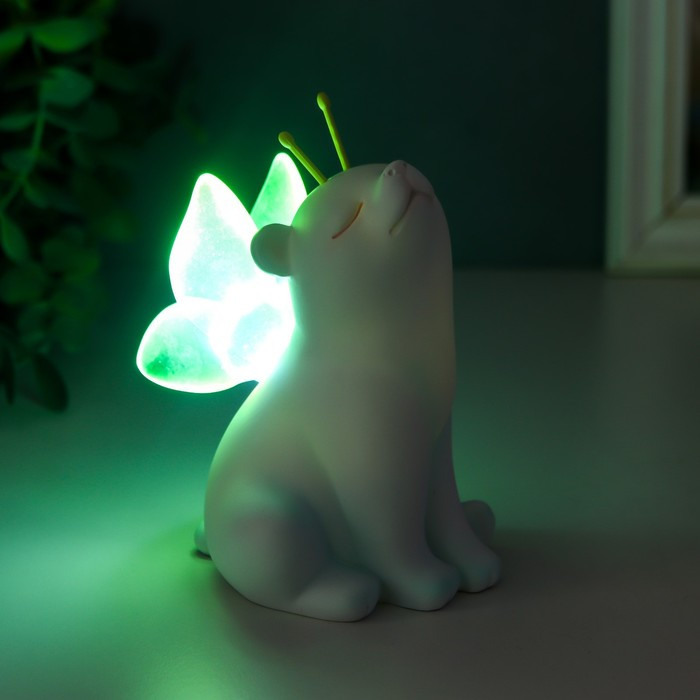 Сувенир полистоун свет "Белый мишка-бабочка" 11х9х7,5 см - фото 6 - id-p218179276