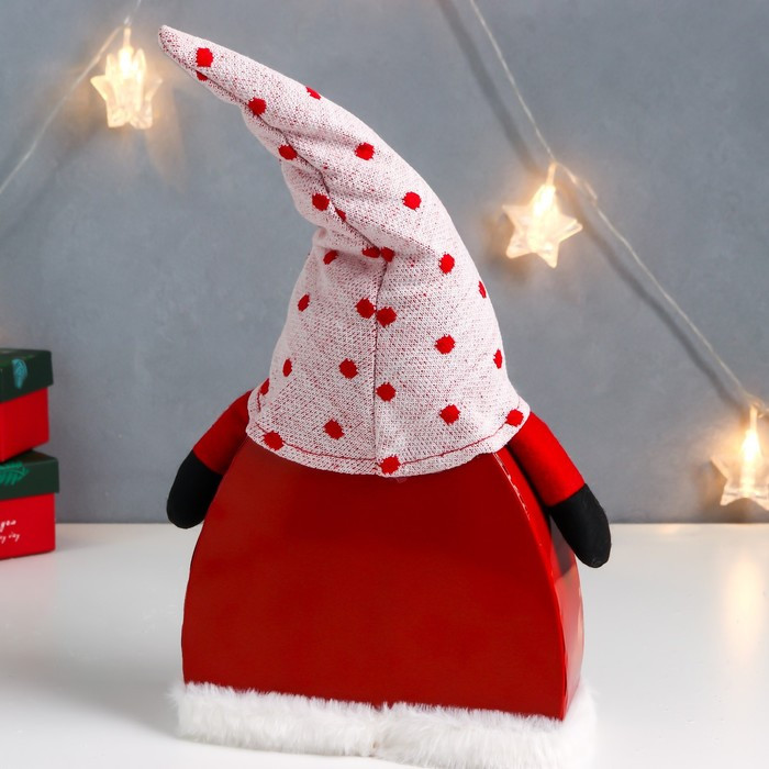 Кукла интерьерная свет "Дед Мороз в клетчатом кафтане, колпак в горох, звёздочка" 41х24х6 см 75679 - фото 5 - id-p218179278