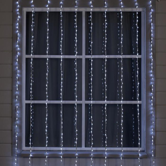 Гирлянда «Водопад» 2 × 3 м, IP44, УМС, белая нить, 800 LED, свечение белое, 8 режимов, 220 В - фото 1 - id-p218177381