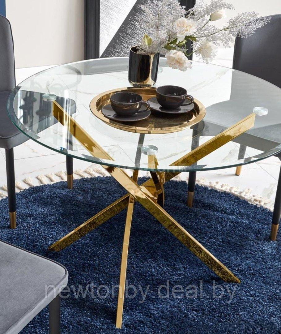 Кухонный стол Halmar Raymond 100 (прозрачный/золотой) - фото 1 - id-p215273987