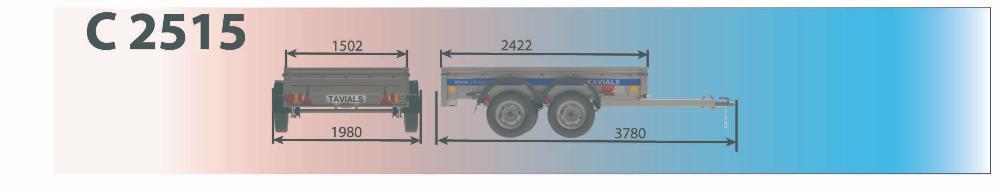 Прицеп бортовой Tavials СТАРТ-2 C2515/14 эконом - фото 3 - id-p218186141