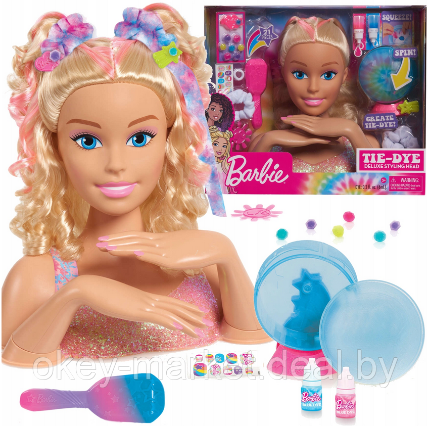Кукла-манекен для создания причесок Barbie Tie-Dye Делюкс 63651