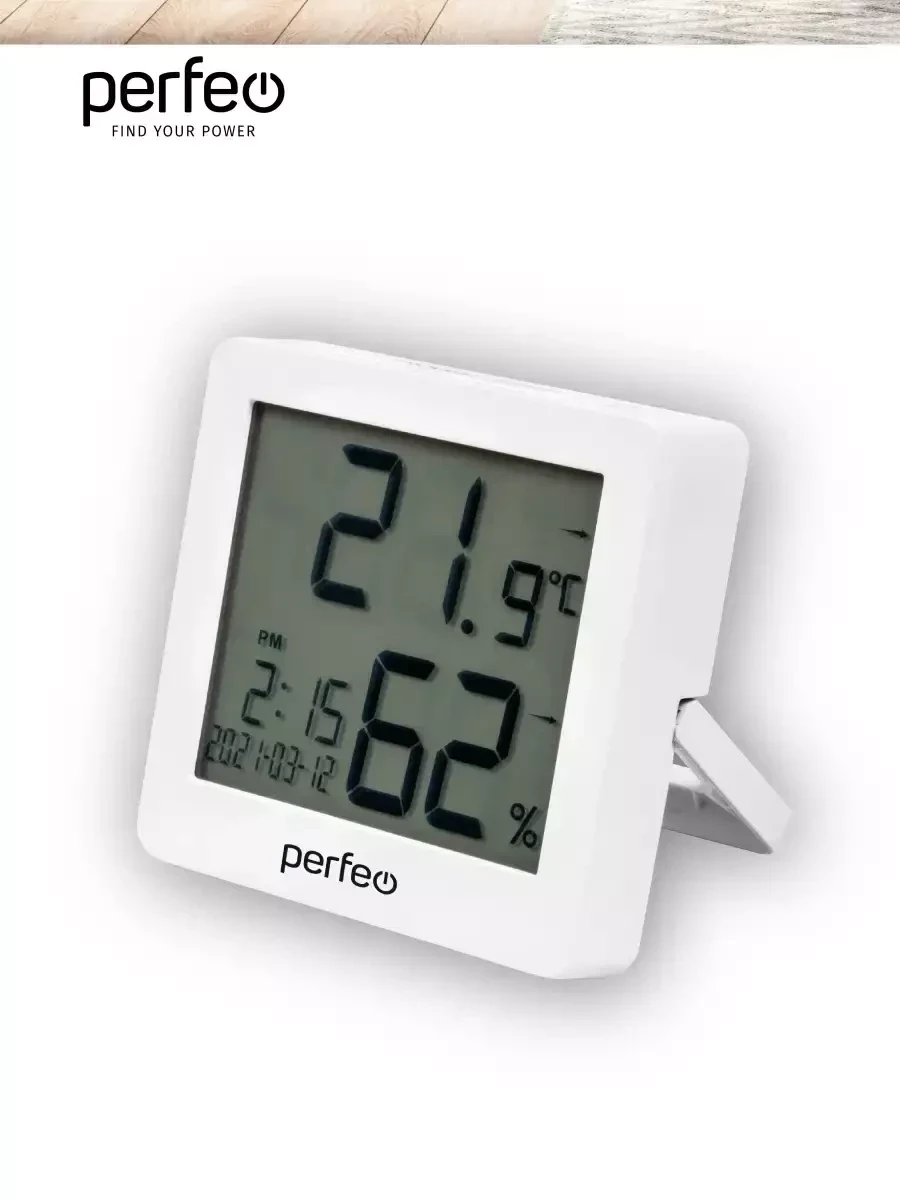 Метеостанция-часы Cubo с температурой и влажностью - фото 5 - id-p218185278