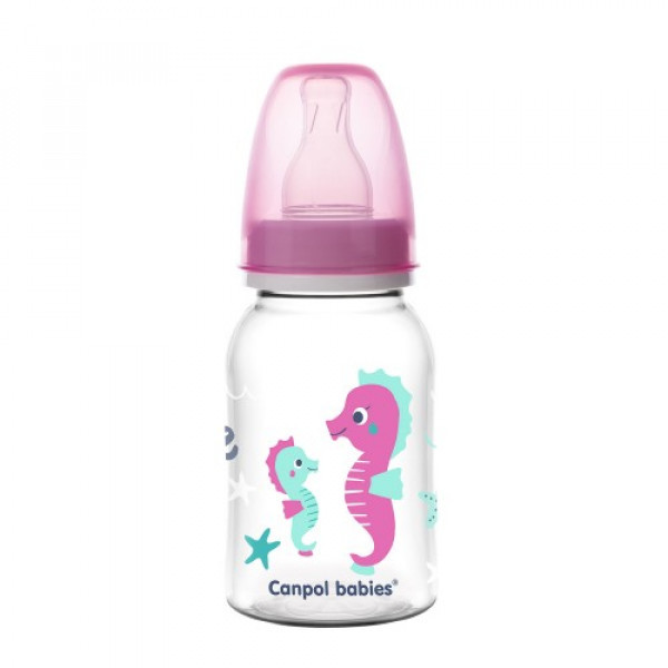 Бутылочка Canpol, пластиковая розовая, 120мл - фото 1 - id-p218185857