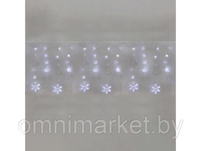 Гирлянда со снежинками "Бахрома" 2,4х0,9 м, 150LED, цвет свечения белый (С контроллером, 8 режимов. Тип